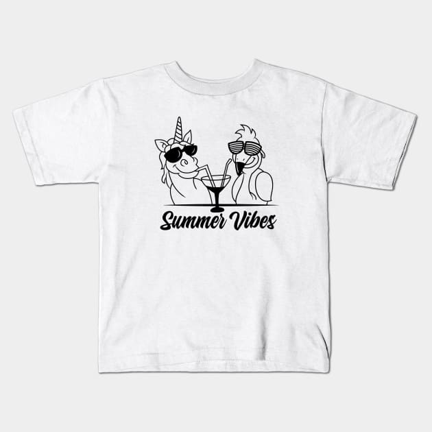 Summer Vibes Kids T-Shirt by defytees